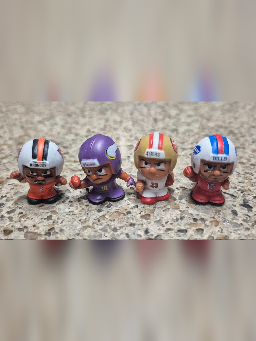 ​NFL Smalls Lot of 4 Mini Figures - Allen McCaffrey Jefferson Surtain - Broncos